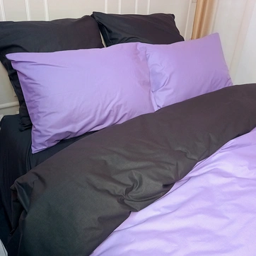 Постільна білизна ДУЕТ Лавандовий настрій/Антрацит - Двоспальний, фото 1