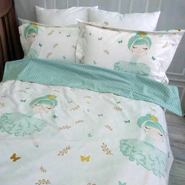 Постільна білизна Балеринка ментол Ранфорс - Двоспальний, фото 4
