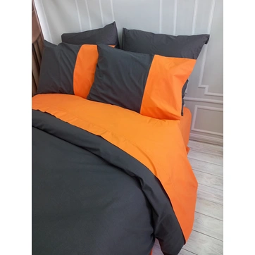Постільна білизна PREMIERE Антрацит/Помаранчевий Ранфорс - Двоспальний, фото 5