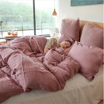 Постільна білизна ДУЕТ Фрезове/Пломбірне морозиво Ранфорс - Полуторний, фото 1