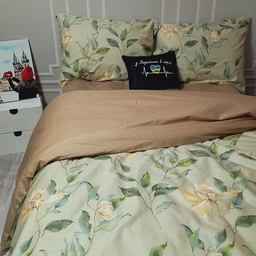 Постільна білизна Сад магнолій Сатин - Полуторний, фото 2