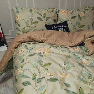 Постільна білизна Сад магнолій Сатин - Полуторний, фото 4