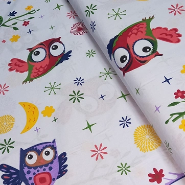 Постільна білизна Веселі сови Бязь люкс - Полуторний на резинці, фото 1