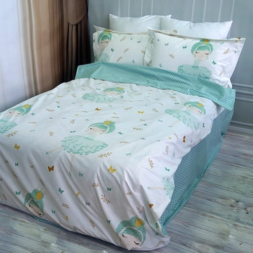 Постельное белье Балеринка ментол Ранфорс - Полуторный, фото 1