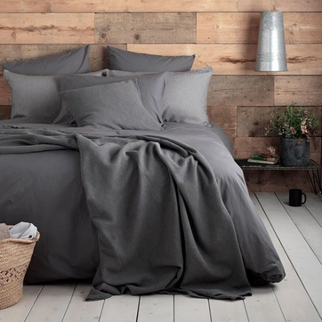 Постельное белье Антрацит Ранфорс - Евро на резинке, фото 1