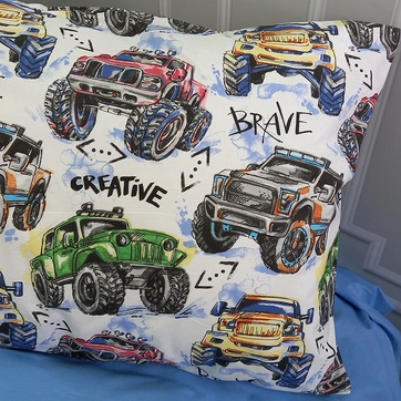 Постільна білизна Монстер трак Ранфорс - Двоспальний, фото 3