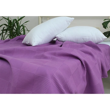 Простирадло-покривало піке 200х235 см. Клітина лаванда, фото 1