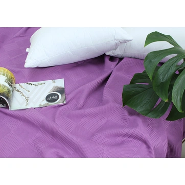 Простирадло-покривало піке 200х235 см. Клітина лаванда, фото 1