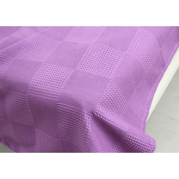 Простирадло-покривало піке 200х235 см. Клітина лаванда, фото 4