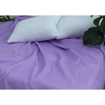 Простирадло-покривало піке 200х235 см. Клітина бузкова, фото 1