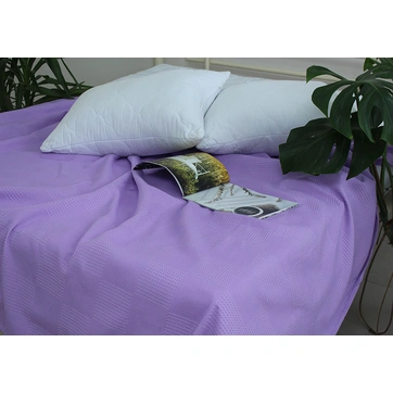 Простирадло-покривало піке 200х235 см. Клітина бузкова, фото 4