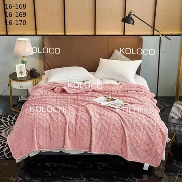 Покривало велюрове з імітацією в'язки, фото 1