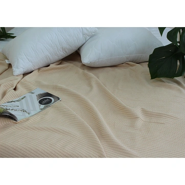 Простирадло-покривало піке 200х235 см. Косичка бежева, фото 2