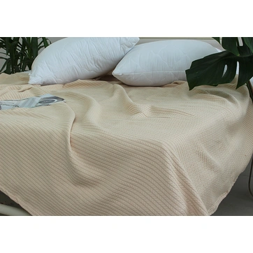 Простирадло-покривало піке 200х235 см. Косичка бежева, фото 3