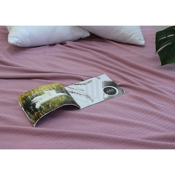 Простирадло-покривало піке 200х235 см. Смуга лілова, фото 1