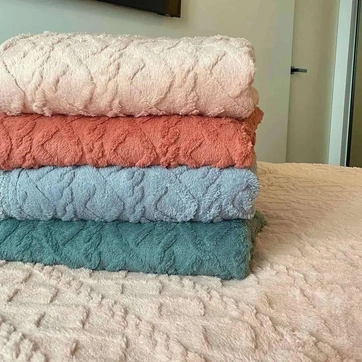 Покривало велюрове з імітацією в'язки, фото 1