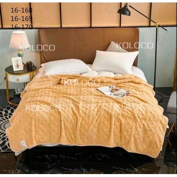 Покривало велюрове з імітацією в'язки, фото 1