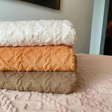 Покривало велюрове з імітацією в'язки, фото 1