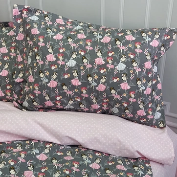 Підліткова постільна білизна Балеринки рожеві Ранфорс - Підлітковий 1,5 на резинці, фото 5