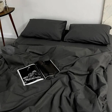 Комплект постільної білизни Gold Premium Євро Сіре, фото 1