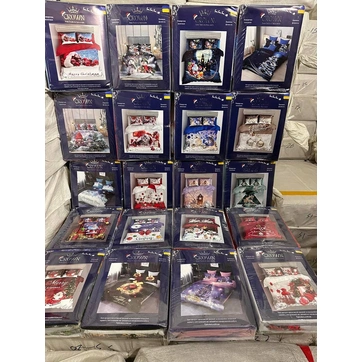 Постільна білизна Фланель полуторна Новорічна, фото 1