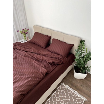 Комплект постільної білизни Страйп сатин Пивтораспальний, фото 1