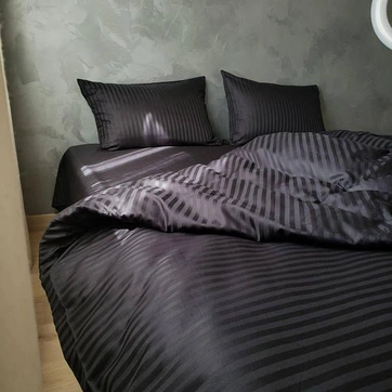 Комплект постельного белья Страйп сатин Семейный, фото 1