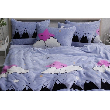 Комплект постільної білизни велсофт (мікрофібра) ALM1916, фото 3