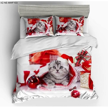 Постільна білизна Фланель полуторна Новорічна, фото 1