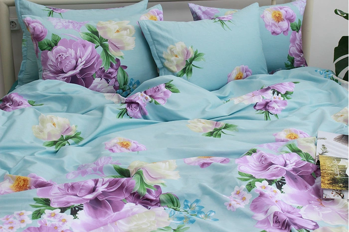 Комплект постільної білизни з компаньйоном S525 Сатин півтораспальна, фото 1