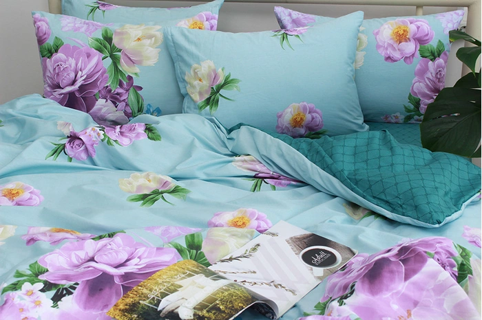 Комплект постільної білизни з компаньйоном S525 Сатин півтораспальна, фото 2