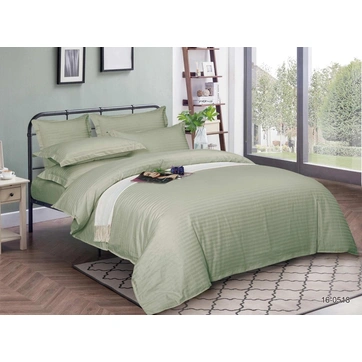 Комплект постільної білизни Страйп сатин Пивтораспальний, фото 1