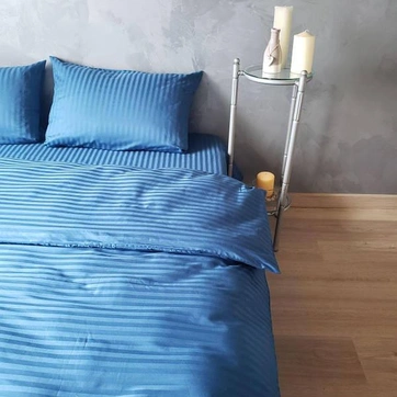 Комплект постільної білизни Страйп сатин Сімейний, фото 1