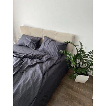 Комплект постільної білизни Страйп сатин Пивтораспальний, фото 1