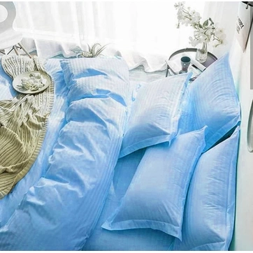 Комплект постільної білизни Страйп сатин 100% бавовна Євро, фото 1