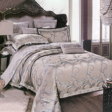 Комплект постільної білизни Поплін Жаккард 100% бавовна Сімейний, фото 1