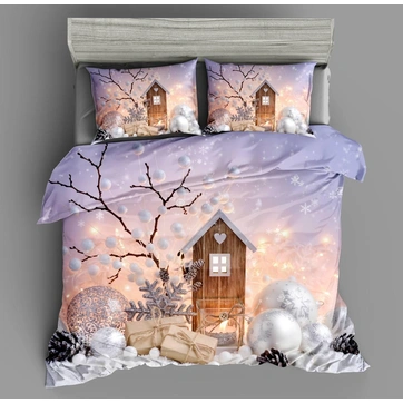 Постільна білизна Фланель полуторна Новорічна, фото 1