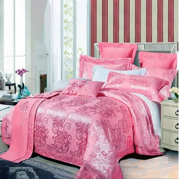 Комплект постільної білизни Поплін Жаккард 100% бавовна Двоспальний, фото 1