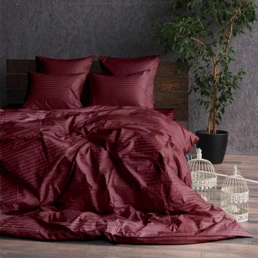 Комплект постільної білизни Страйп сатин Сімейний, фото 1