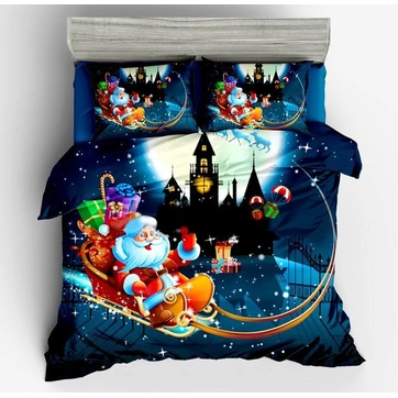 Постільна білизна Фланель євро Новорічна, фото 1