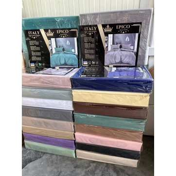 Постільна білизна Страйп сатин ITALY Євро ПРОЩЕНЬ НА РЕЗИНЦІ, фото 2