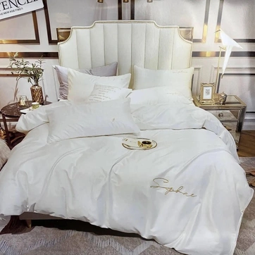 Постільна білизна CROWN Сатин двоспальне біле, фото 1