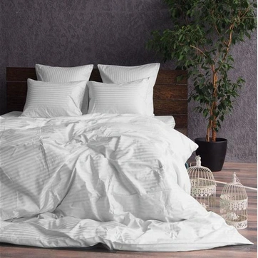 Комплект постільної білизни Страйп сатин 100% бавовна, фото 1