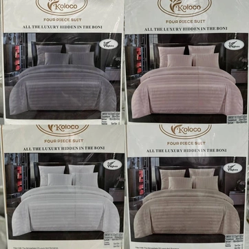 Постільна білизна Koloco страйп-сатин з ПРОСТІЛЮ НА РЕЗИНЦІ Полуторна, фото 8