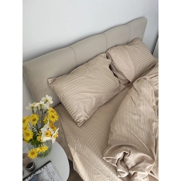 Комплект постельного белья Страйп сатин Евро, фото 1