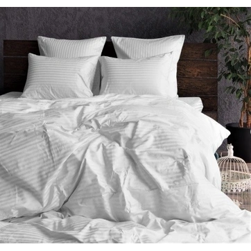 Комплект постільної білизни Страйп сатин Сімейний, фото 1