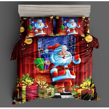 Постільна білизна Фланель полуторна Новорічна, фото 1