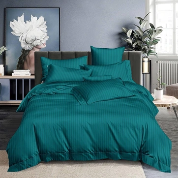 Постільна білизна страйп-сатин Півтораспальна, фото 1