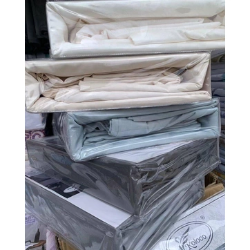 Постільна білизна страйп-сатин Koloco Двоспальне ПРОСТІЛ НА РЕЗИНЦІ, фото 1