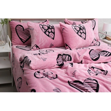 Комплект постільної білизни велсофт (мікрофібра) ALM1921, фото 1